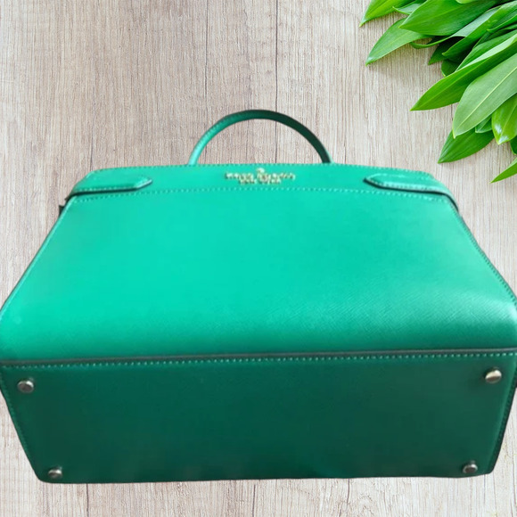 Kate Spade Staci Medium Satchel Saffiano Leather Green Bean - Picture 6 of 8